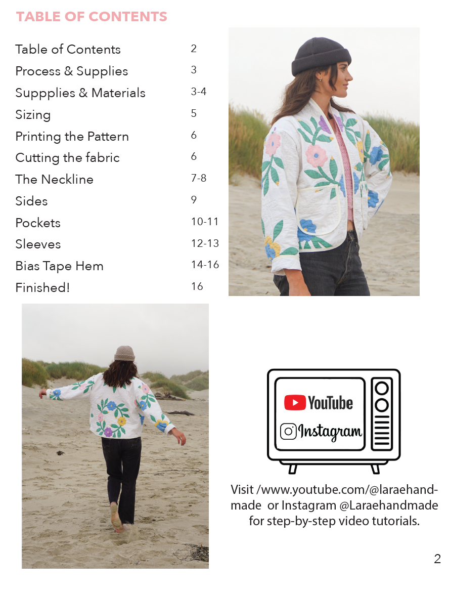 Coast Coat PDF Sewing Pattern & Instruction Booklet - la'rae handmade Coast coat sewing pattern simplicity McCalls jacket pattern upcycling Jess meany form Friday Joann indie mood fabrics seamwork makerist etsy wardrobe style arc