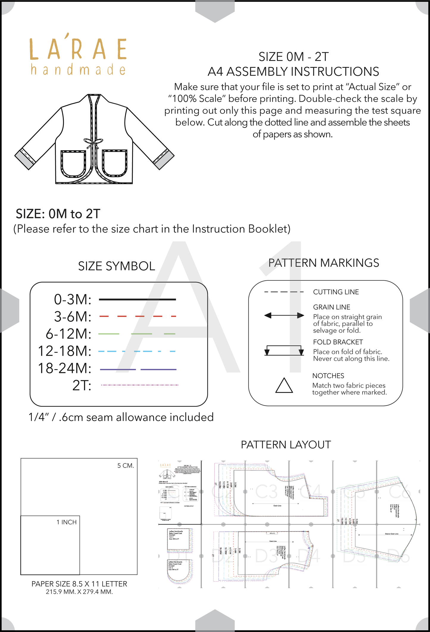 Adult & Baby Coast Coat Sewing Pattern Bundle - la'rae handmade